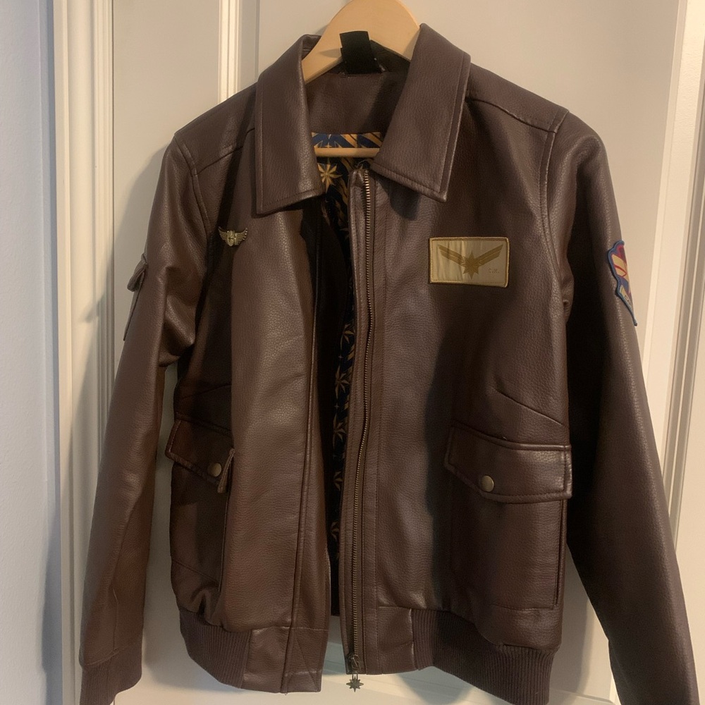 Captain Marvel Faux Leather Jacket